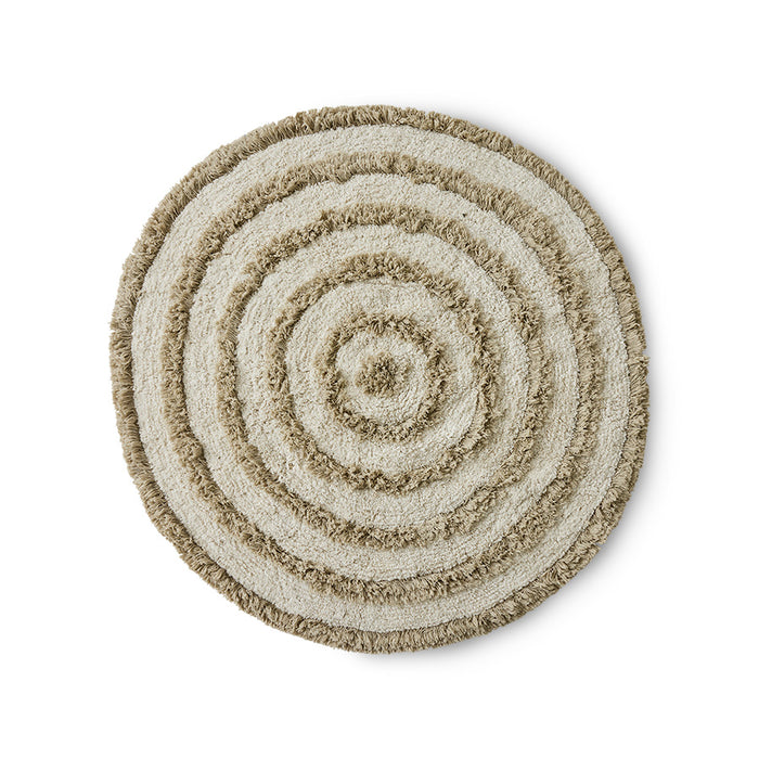 Round bath mat rug cream (47")