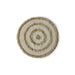 round bath mat with high and low pile and cream and beige color