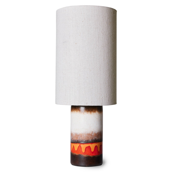 retro style table lamp in brown, white orange and red