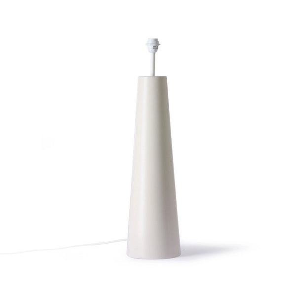 large floor lamp with ceramic cone shaped cream base 