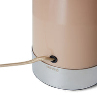 detail of retro style table lamp in mocha brown color