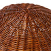 detail of handmade table lamp made from natural rattan