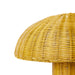 mustard yellow table lamp made from rattan