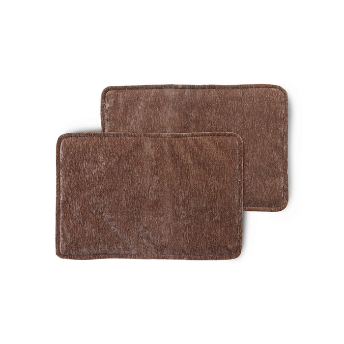 armrest sleeve in brown velvet for lounge char