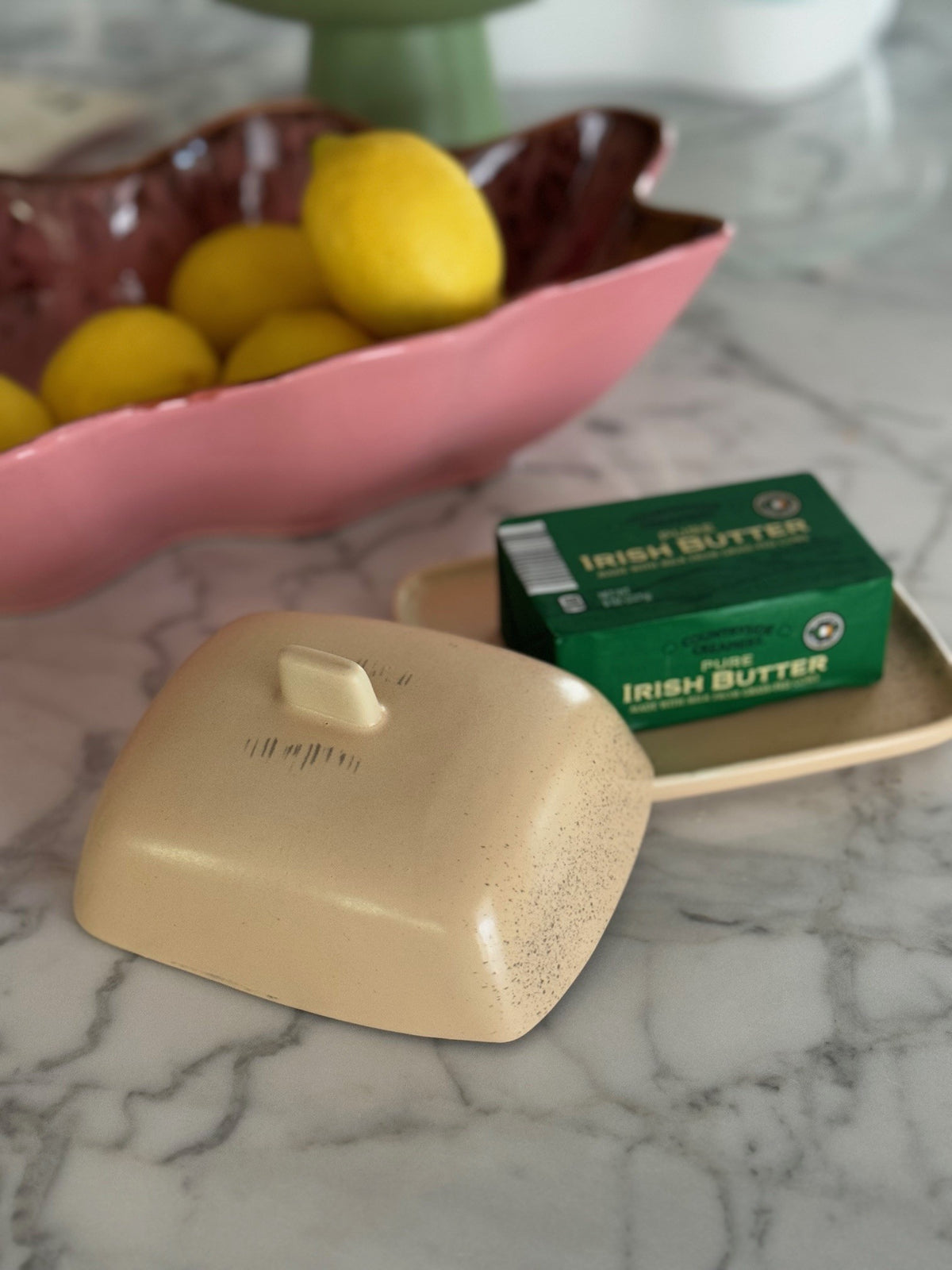 stoneware butter dish for Irish butter