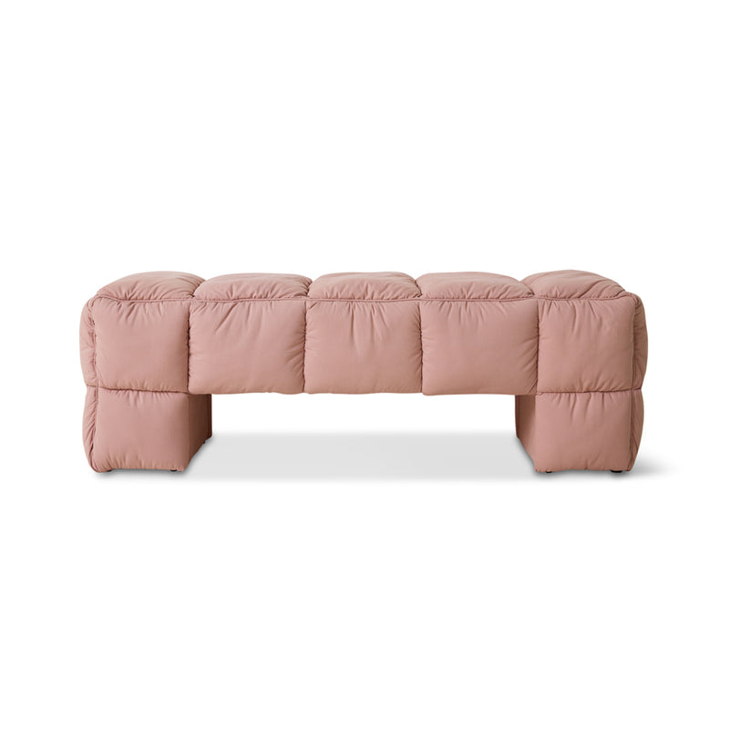 pink quilted modern style bench