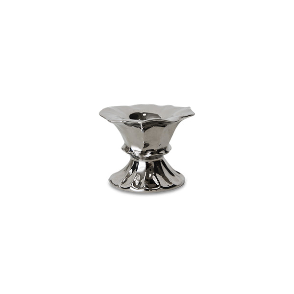 silver colored egg cup