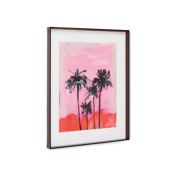 brown acrylic frame with palm tree print