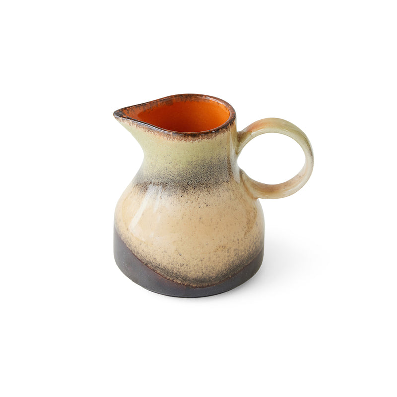 stoneware creamer, reactive glaze retro look finish