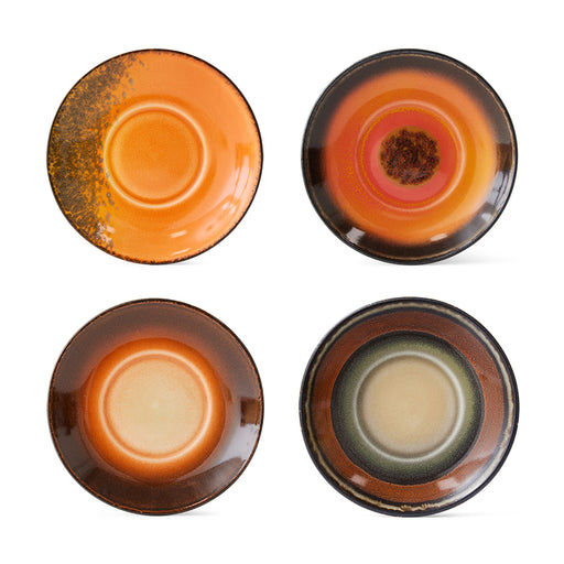 set of 4 variations retro style small saucers