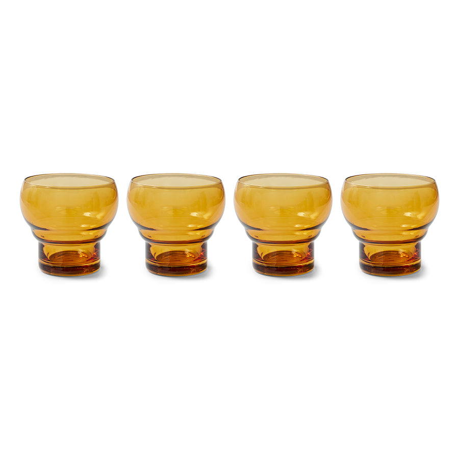 70s glassware bulb glasses amber (set of 4)