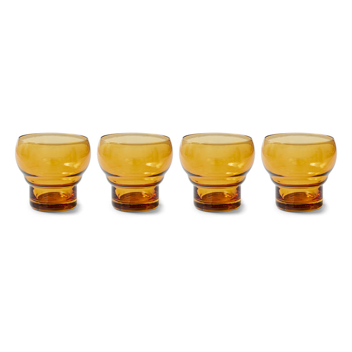 70s glassware bulb glasses amber (set of 4)