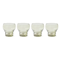 green colored set of 4 retro style bulb glasses