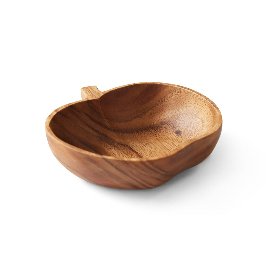 wooden bowl in shape of apple