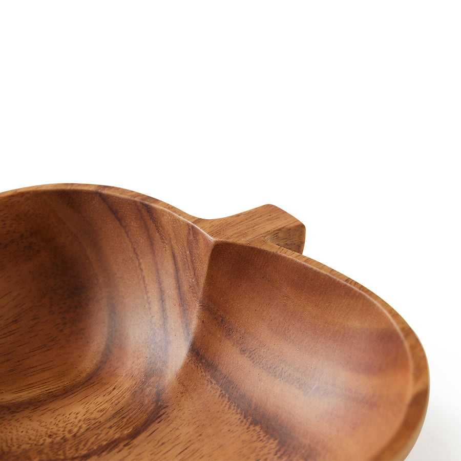 wooden bowl in shape of apple