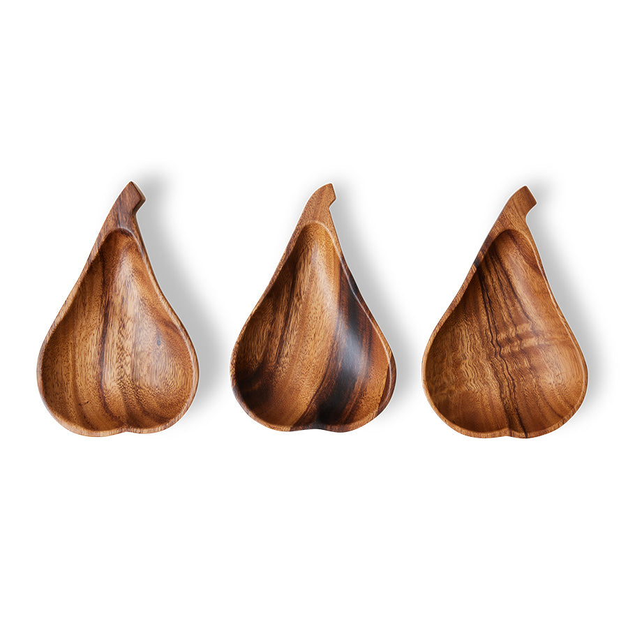 wooden bowl in shape of pear