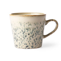 stoneware mug with ear green hail pattern off white color