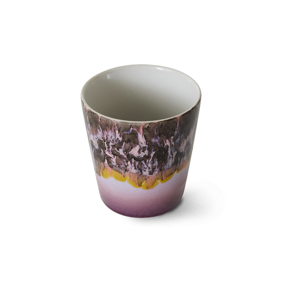 purple pink and yellow coffee cup tumbler