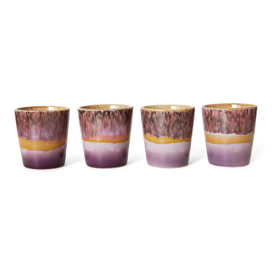 purple pink and yellow coffee cup tumbler