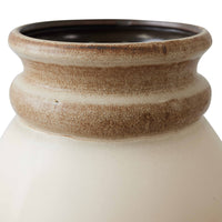 large stoneware floor vase brown tones