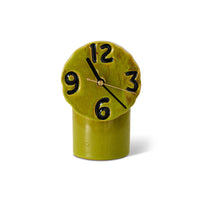 green desk clock numeric