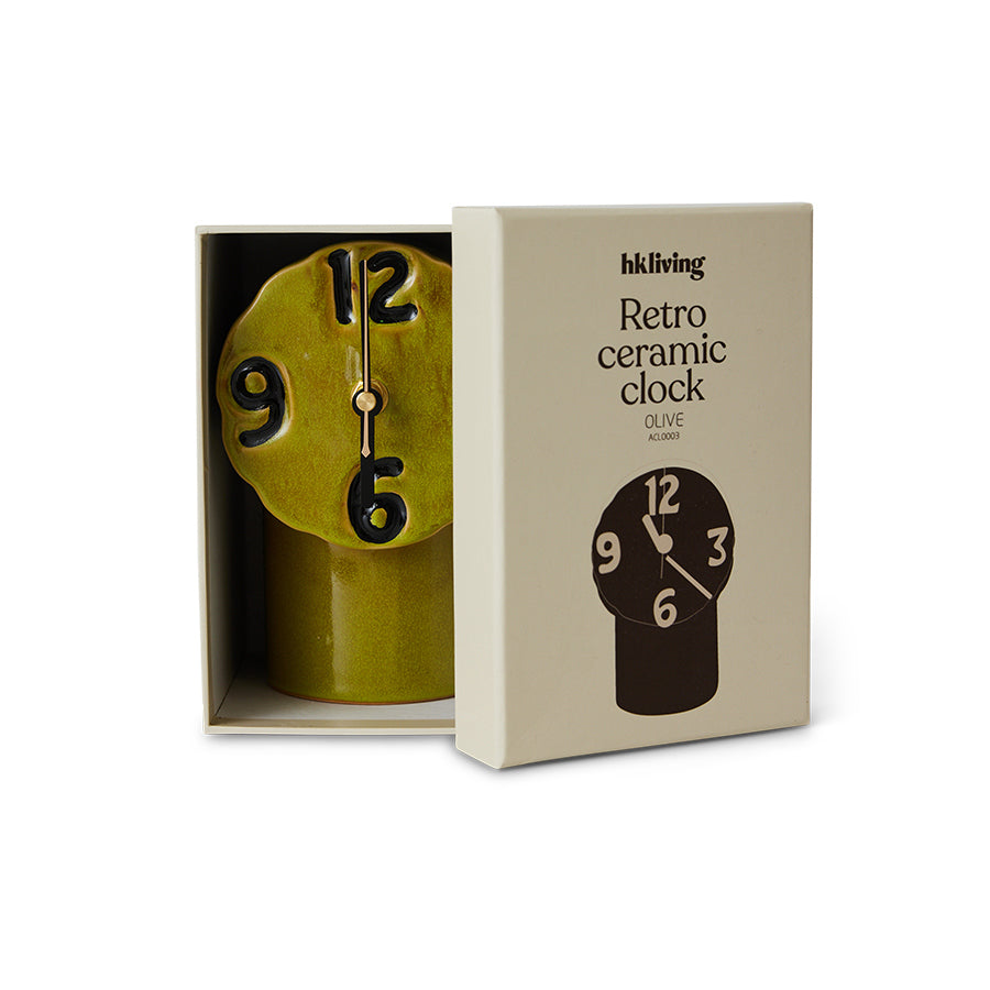 green desk clock numeric