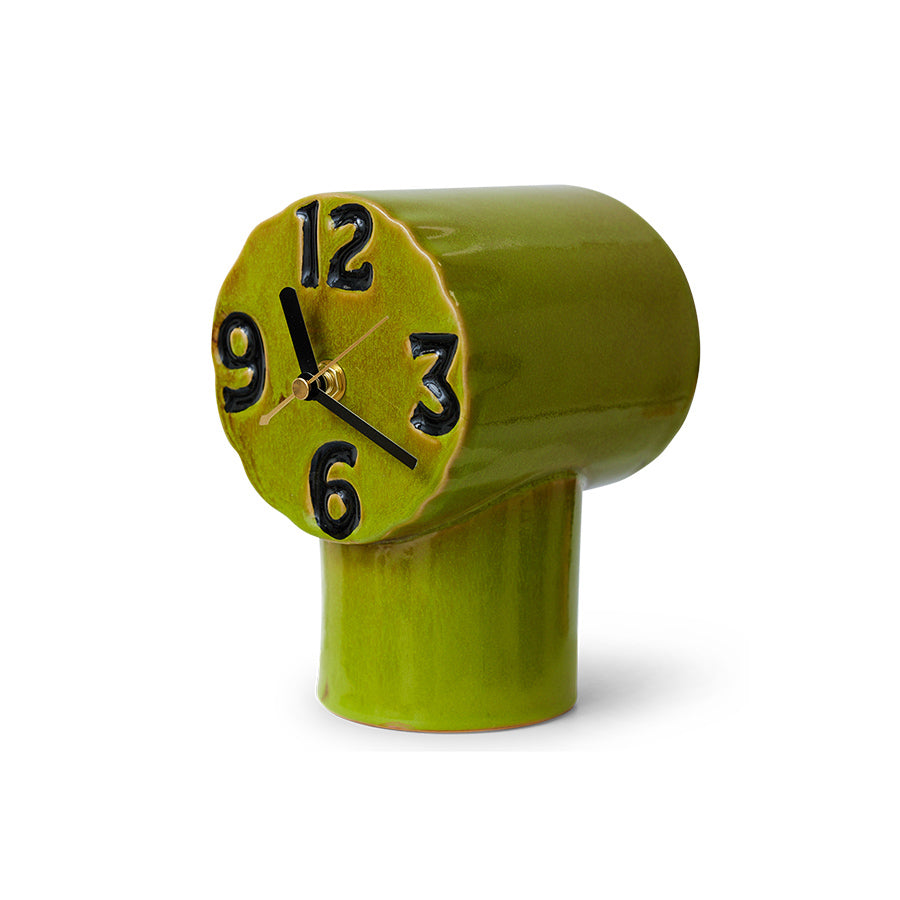 green desk clock numeric