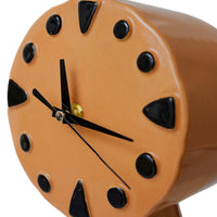 ceramic desk clock  peach and black  color