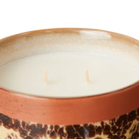 scented candle in ceramic pot retro style