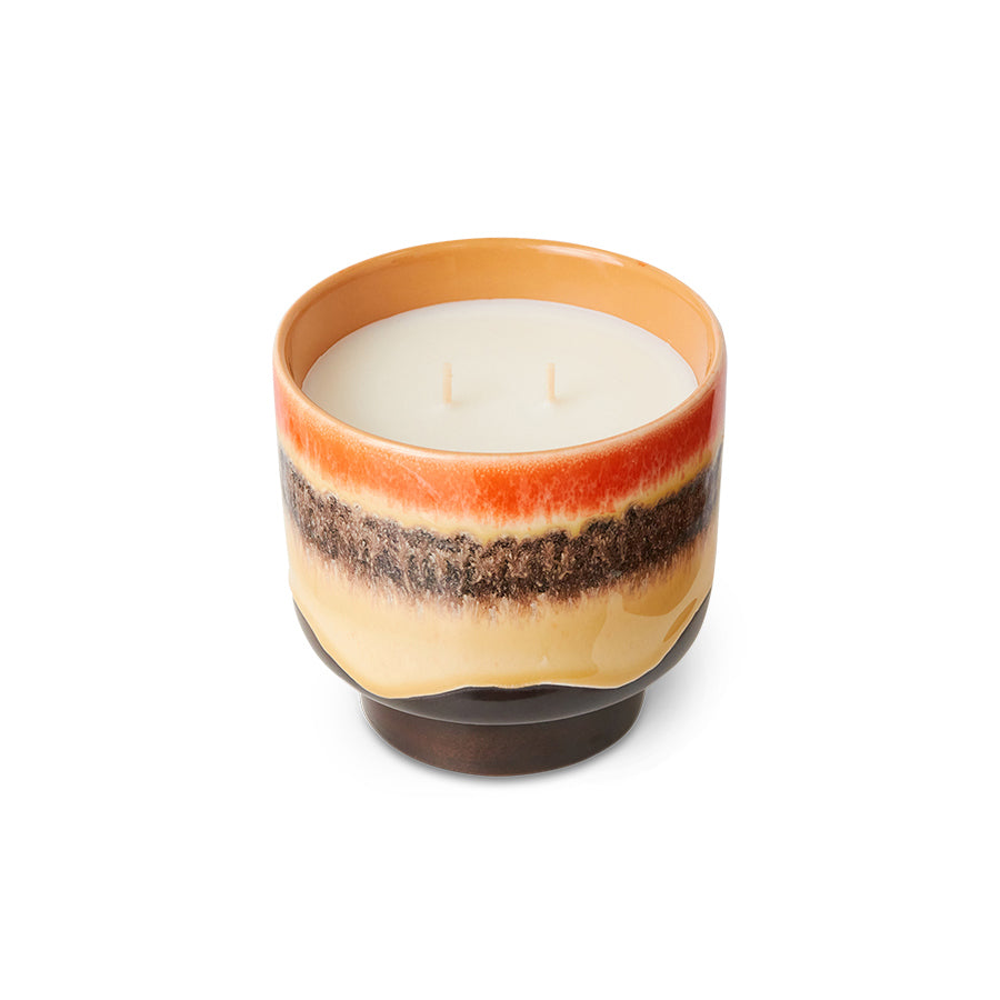 retro style ceramic vessel with scented candle