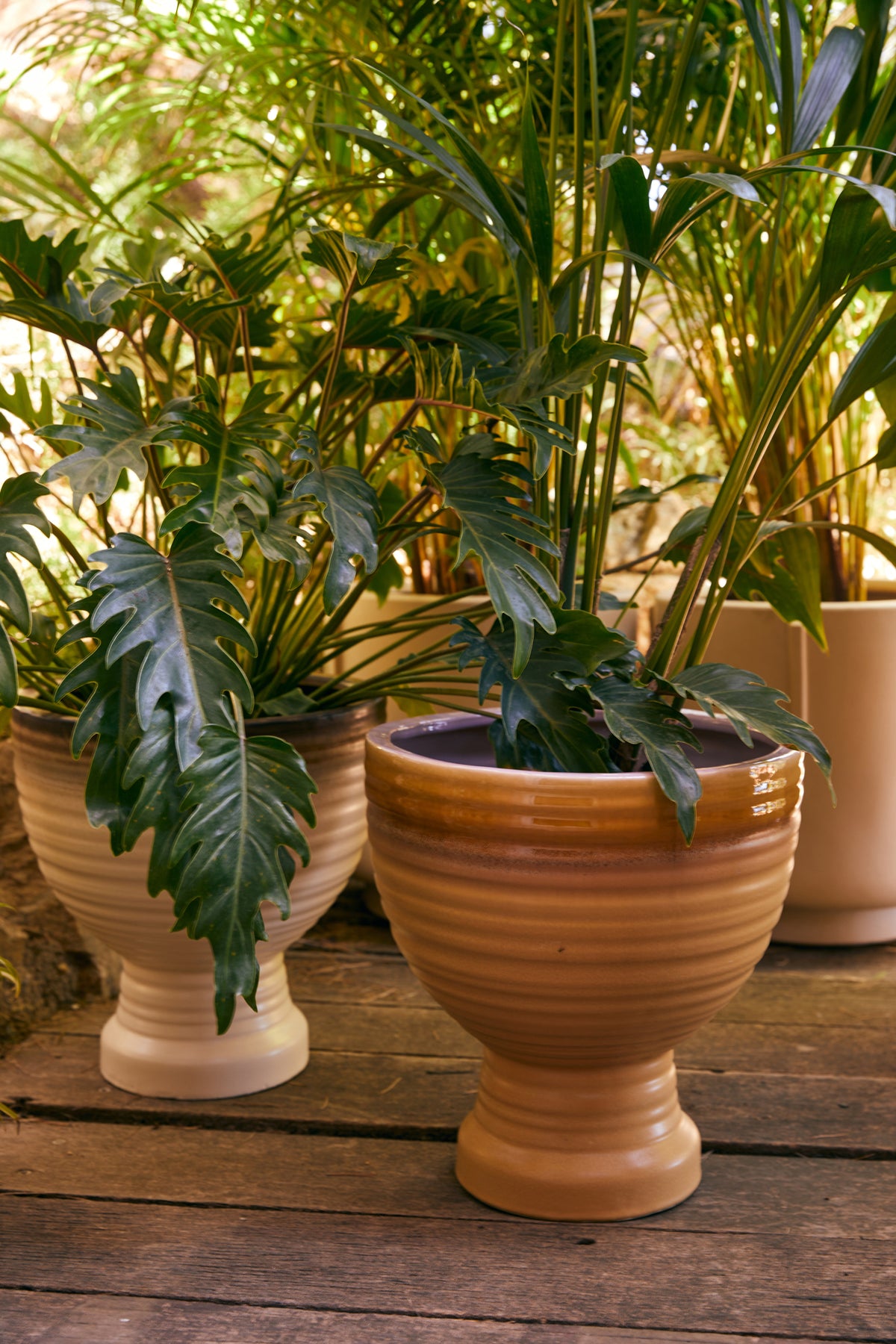 Stoneware planter Caramel