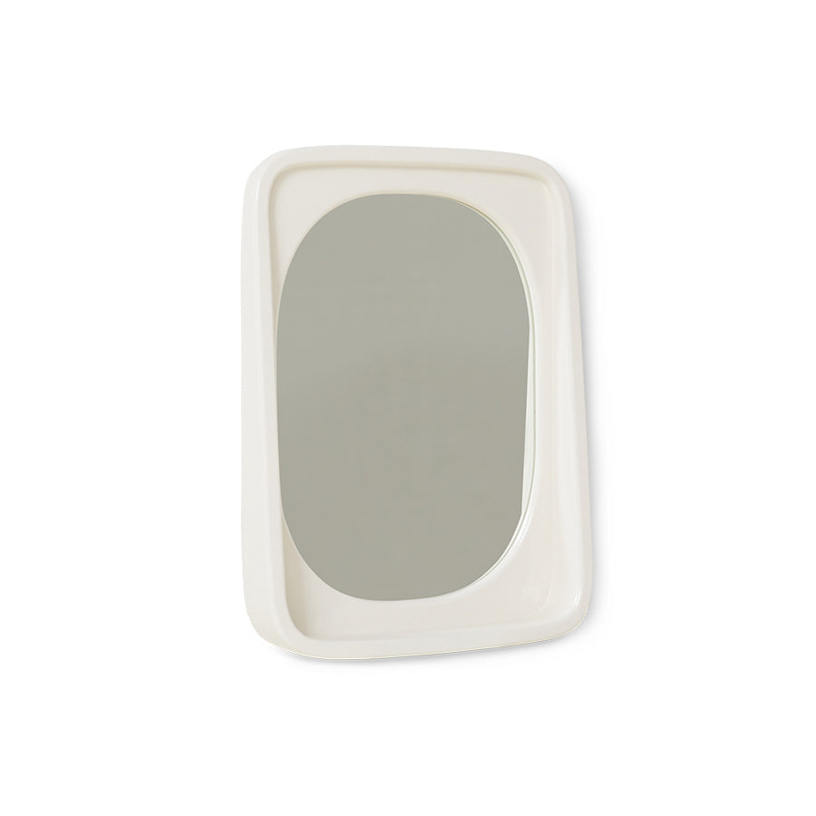 Curve mirror Eggshell white