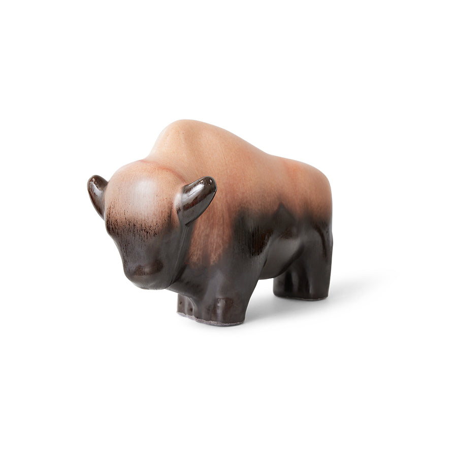 bronze tones ceramic bull sculpture