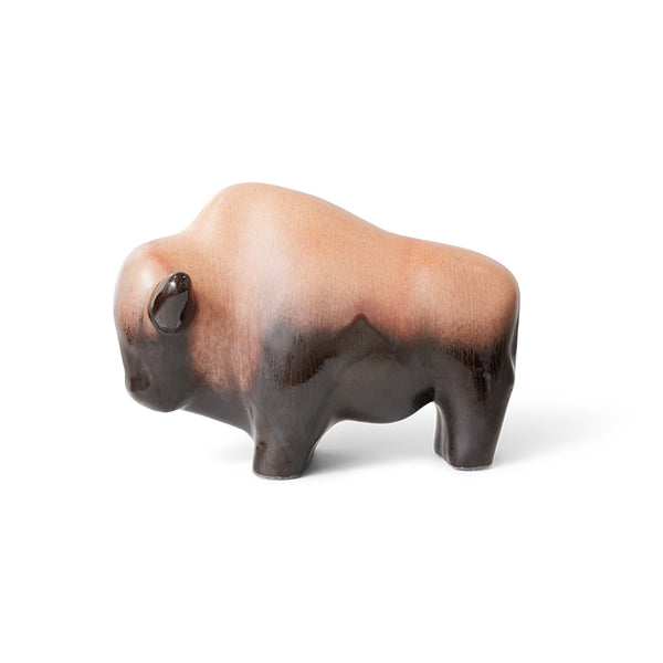 bronze tones ceramic bull sculpture