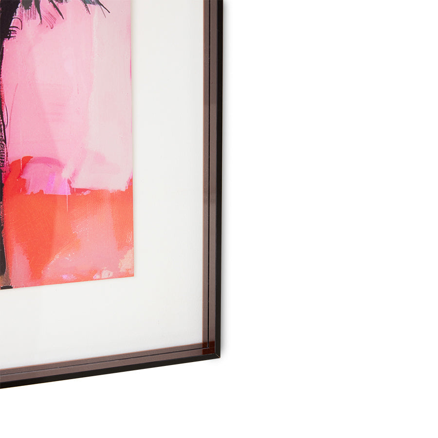 brown acrylic frame with palm tree print