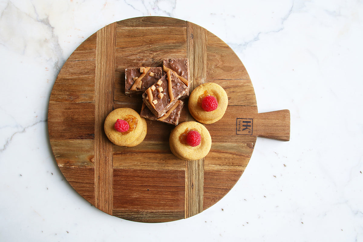 reclaimed wooden serving board with handle