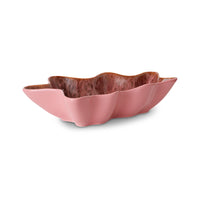 freeform shape ceramic serving bowl coral pink