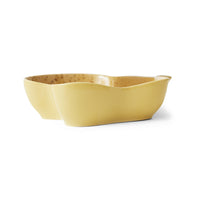 yellow speckled freestyle stoneware bowl