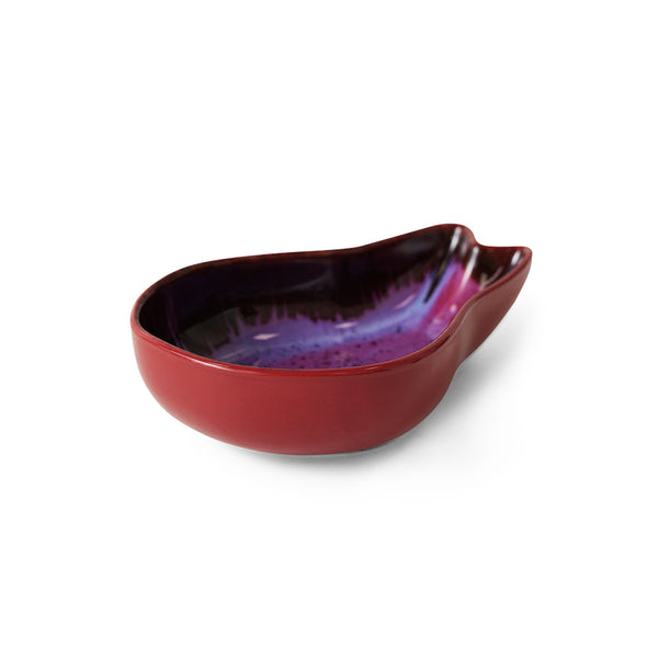 purple and red toned dragon fruit ceramic bowl