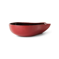 purple and red toned dragon fruit ceramic bowl