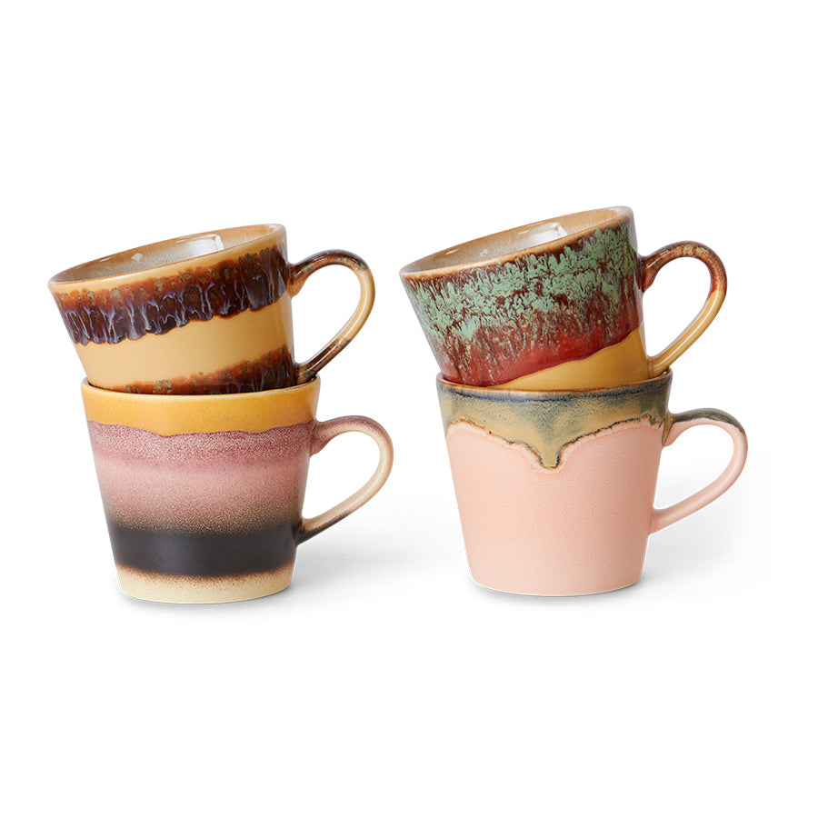 ceramic cappuccino mugs in soft colors