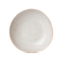 off white speckled organic shaped deep plate