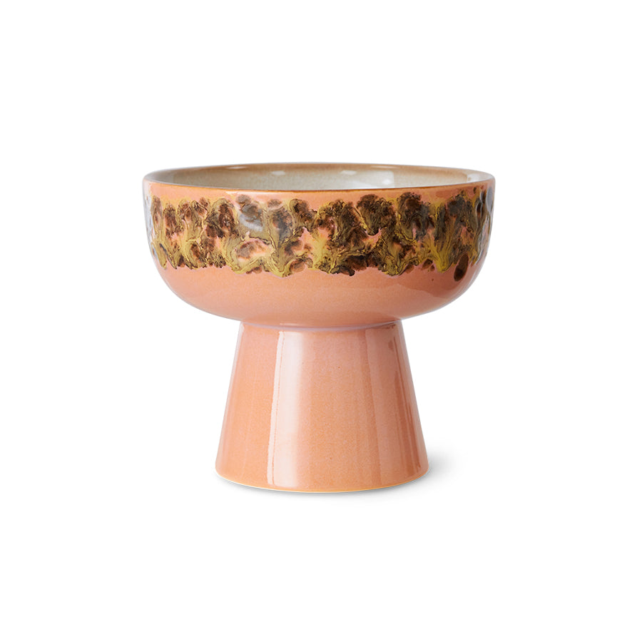 peach colored tapas bowl on base