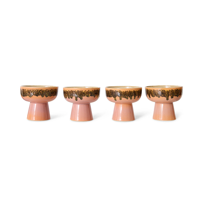 peach colored tapas bowl on base