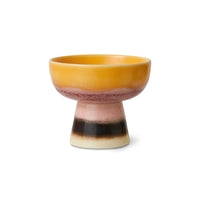 yellow and pink bowl on base