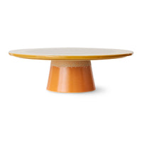 stoneware cake stand orange and yellow tints