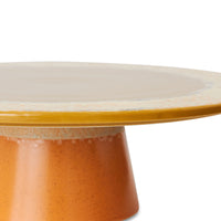 stoneware cake stand orange and yellow tints