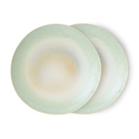 mint green round stoneware dinner plate