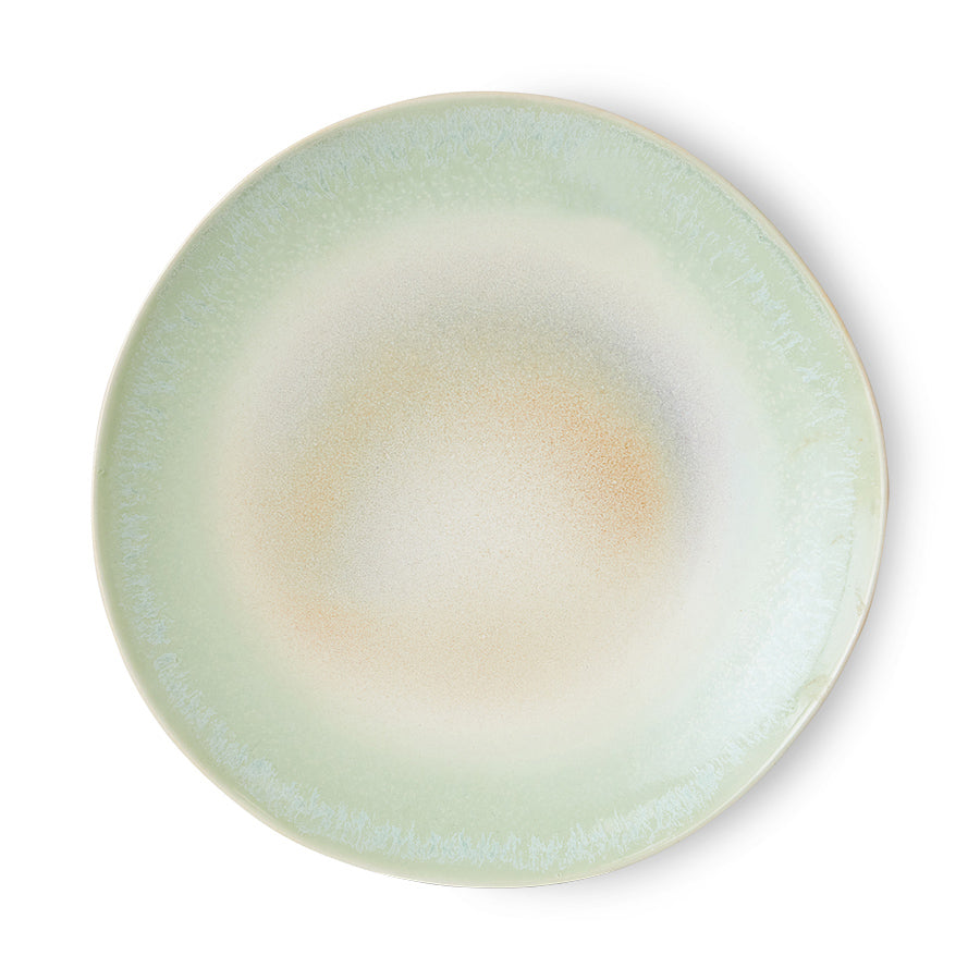 mint green round stoneware dinner plate