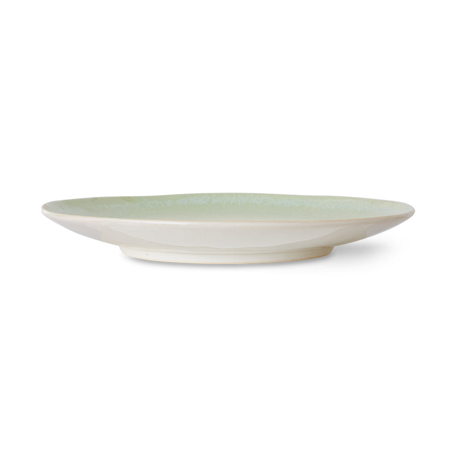 mint green round stoneware dinner plate